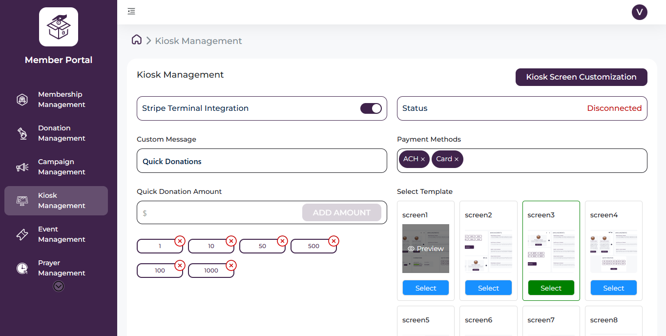 Kiosk customization — colors, logos, and call-to-action